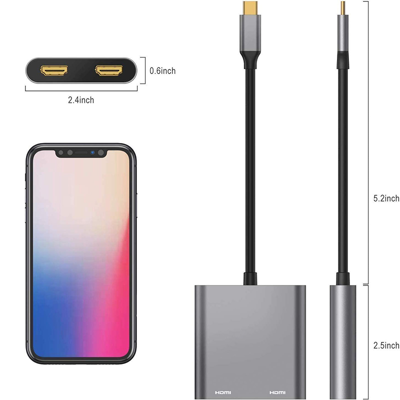 4 em 1 porta HDMI dupla USB C  - Usb Hub Type C avaliação e preço
