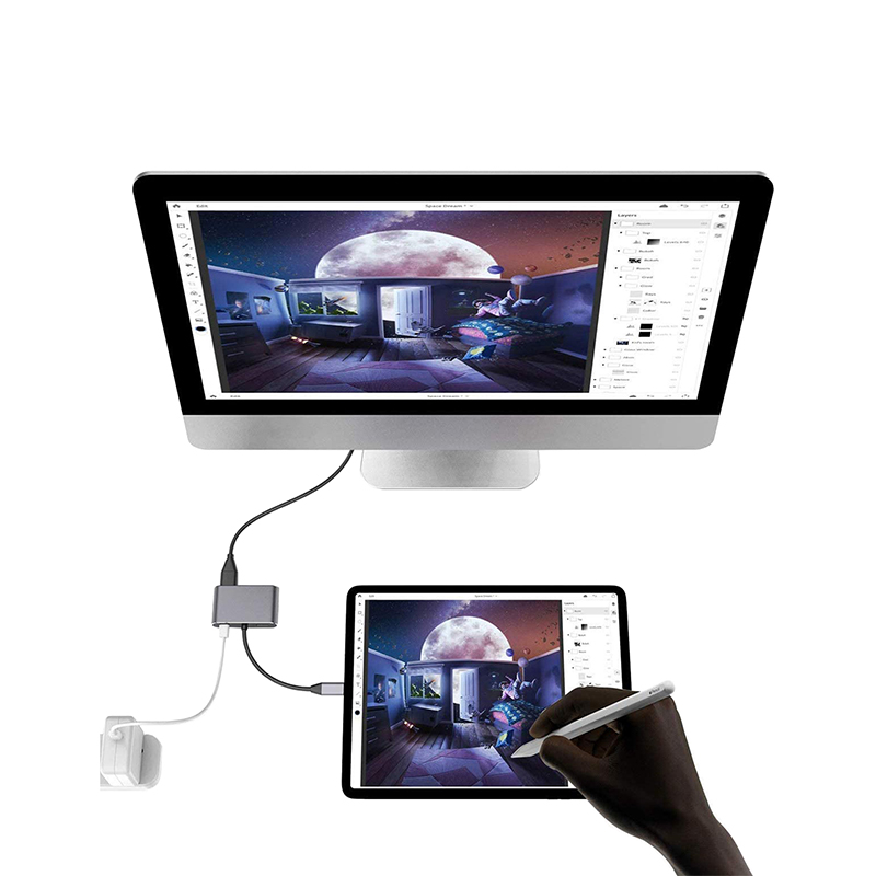 4 em 1 porta HDMI dupla USB C  - Usb Hub Type C avaliação e preço